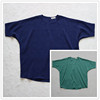 外贸日本品牌夏女士(夏女士)草绿深蓝色套头，薄款蝙蝠五分袖宽松中长款衬衫