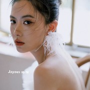 仙气白色蕾丝羽毛耳环长款气质显瘦流苏新娘结婚婚纱晨袍耳饰耳夹