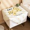 彩色卡通猫防尘床头柜，盖布防水保护罩防烫方形，小桌布可爱定制