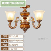 创京懿选美式吊灯欧式客厅复古别墅大气灯具，藏式铁艺树脂灯具2023