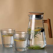 日式凉水壶透明水杯套装，玻璃冷水壶大容量，家用耐热高温凉白开水壶