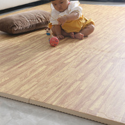 儿童泡沫拼接地垫卧室加厚宝宝爬行垫仿木纹防水可擦洗可裁剪垫子
