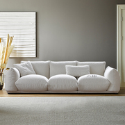 意式极简侘寂风布艺北欧奶油，小户型客厅设计师arflex简约面包沙发