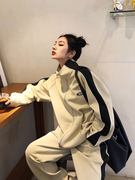国潮炸街运动服套装女秋季韩版学生宽松bf港风休闲两件套跑步
