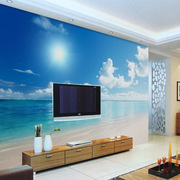 大型壁画客厅卧室玄关墙纸3D壁纸墙纸5d电视墙纸背景立体大海沙滩