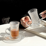 土耳其咖啡杯碟套装，欧式花茶杯红茶杯专用配碟网红玻璃杯下午茶杯