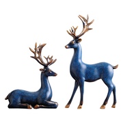 北欧风格情侣鹿摆件复古茶几圣诞节麋鹿装e饰客厅酒柜结婚手工艺