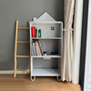 卧室简易铁艺置物架小房子靠墙落地儿童书架绘本收纳书柜飘窗移动