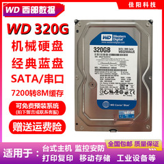 WD西部数据蓝盘3.5寸320G台式机电脑硬盘SATA串口监控打复印
