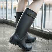 英伦长筒雨靴女款时尚，外穿胶鞋防滑防水鞋，成人水靴高筒雨鞋