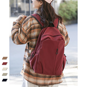 红色初中生书包双肩包女生(包女生，)轻便男大学生大容量旅行户外防水背包