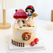 白雪公主蛋糕装饰摆件儿童可爱网红兔子女孩生日烘焙装扮配件插件