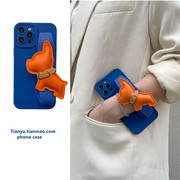 恬妤高级橙法斗犬腕带适用于苹果15promax手机壳iphone15pro保护套14pro苹果13克莱因蓝xsmax潮流11斜挎12pm