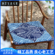 坐垫椅垫沙发垫 中式手工印花全棉 布络双面坐垫 AB面鲤鱼 中国风