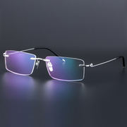 无框近视眼镜商务眼镜框，男无框纯银925银眼镜架，近视jyfs-1008