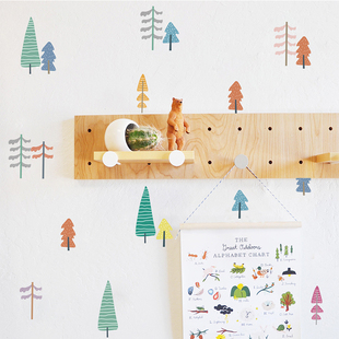 北欧ins小树墙贴幼儿园儿童房可移除墙贴纸少女房间装饰创意贴画