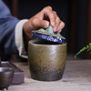 百贝日式手绘水墨风，陶瓷茶叶罐家用中号储物罐密封罐，普洱红茶茶罐