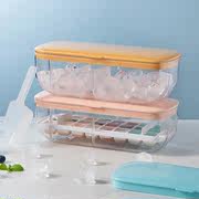 厨房自制冰块盒家用冰箱冰格冻冰块模具带盖 ins硅胶储冰盒大容量