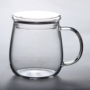 耐热玻璃杯耐高温家用马克杯办公杯，咖啡杯可微波炉牛奶杯水杯子