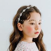 韩国儿童珍珠发箍女童公主头箍发饰手工串珠飘带蝴蝶结绑发带头饰