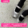 2024年春季韩版小众设计时尚玛丽珍浅口单鞋真皮魔术贴女鞋