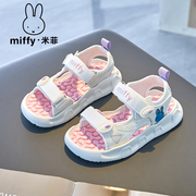 miffy米菲女童凉鞋中大童，2024夏季软底防滑学生，休闲沙滩鞋子