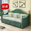 实木沙发床小户型，美式伸缩床坐卧两用可折叠推拉欧式双人