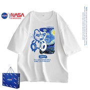 NASA短袖t恤女夏季纯棉宽松半袖体恤衫潮牌设计感小众上衣服男女