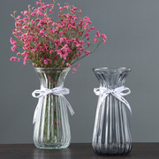 创意玻璃透明花瓶欧式水培，绿萝植物花瓶百合，富贵竹插花瓶客厅摆件