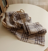 经典格子丨日式素色棉麻，格纹餐布餐垫，隔热垫巾美食早餐拍照背景布