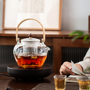 日式耐热玻璃煮i茶壶家用养生壶蒸煮两用可加热电陶炉可用花茶茶