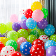 加厚彩色气球创意圆点波点斑，汽球儿童防爆生日房间装饰布置乳胶