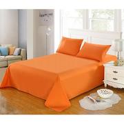 全棉四季款简约素色橙色，单品床单纯棉，斜纹活性印染纯色单色被单单
