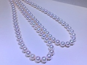 8-8.5mmakoya海水珍珠项链正圆极光 几乎无暇45cm白透粉光泽