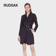 RUDSAK CORALY女士夹克风衣长外套OL通勤简约气质显瘦优雅时尚