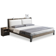 实木床现代简约1.8双人床经济型1.5米软包单人床架，出租房用1.2m床
