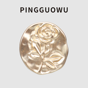 PINGGUOWU 法式复古港风设计浮雕玫瑰花纽扣西服外套扣子毛衫钮扣