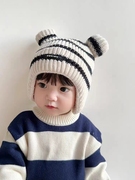秋冬季加厚保暖帽婴儿宝宝，帽子男童女童护耳，帽小丸子针织帽毛线帽