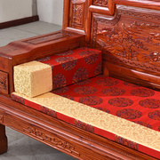 高档中式仿古典红木家具沙发床，靠枕垫方枕抱枕扶手枕腰枕绸缎