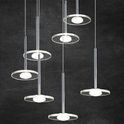水晶吊灯简约现代led创意个性，调光3头6头饭厅餐厅楼梯餐吊灯具
