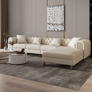 轻奢现代简约科技布沙发(布，沙发)客厅可定制懒人，贵妃真皮转角沙发大小户型