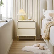 林氏木业床头柜家居卧室奶油风小型床头柜现代简约柜子TD129