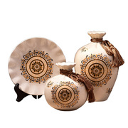 急速新中式青花陶瓷花瓶三件套客厅玄关婚庆陶瓷装饰花瓶工艺