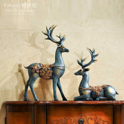 客厅摆件酒柜装饰品创意现代美式欧式玄关电视柜工艺品家居摆设鹿