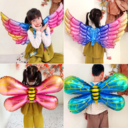 六一儿童节蜜蜂火箭蝴蝶，翅膀气球户外摆摊生日，拍照表演装饰道具