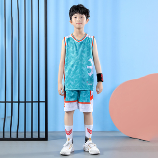篮球服套装男舒适透气无袖，背心儿童比赛训练队服，定制印制衣jl-218