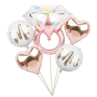 创意钻石戒指气球求婚装饰布置户外新郎新娘气球婚礼派对拍照道具