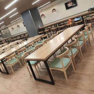 定制学校单位员工餐厅饭店食堂桌椅餐饮小吃店美食城快餐实木桌椅