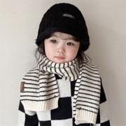 日韩潮童宝宝帽子围巾，两件套女童渔夫帽防风，保暖儿童水桶盆帽冬季