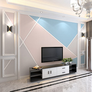 北欧风格客厅电视背景墙壁纸3D立体简约现代壁布网红电视墙纸自粘